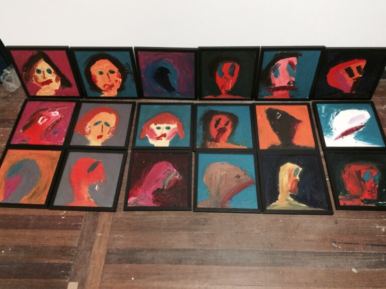 Wart 'faces of fear' paintings