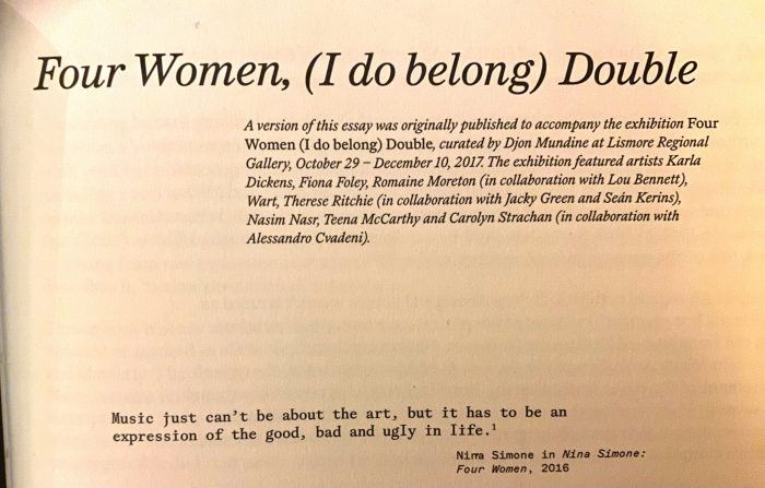 Djon's Essay for Four Women (I do belong), in Windows and Mirrors by Djon Mundine (Art Ink, 2025)